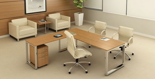 Mesa em L Executiva Tubular